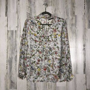 Belle Vere Womens Floral V neck Top Size M
